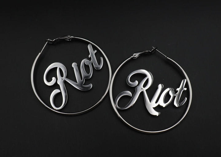 Riot Hoop Earrings - Silver - Accessories - Fire Inside Me - 