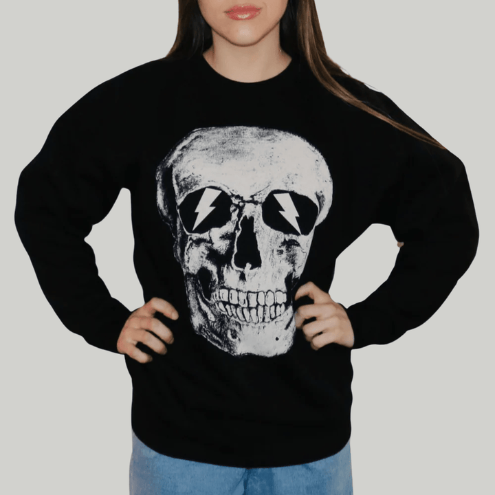 Skull Flash Eyes Sweatshirt - Fire Inside Me - 