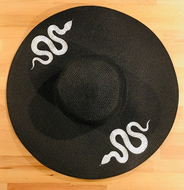 Snakes Embroidered Floppy Sun Hat - Accessories - Fire Inside Me - 
