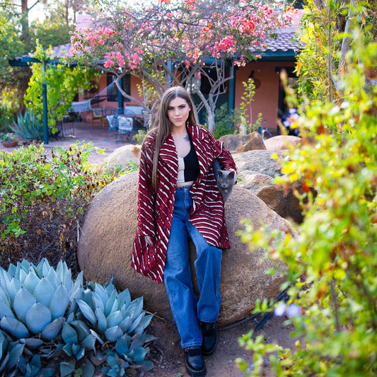 Textured Plaid Lightweight Coat Jacket - Outerwear - Fire Inside Me - 