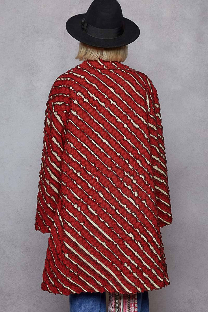 Textured Plaid Lightweight Coat Jacket - Outerwear - Fire Inside Me - 