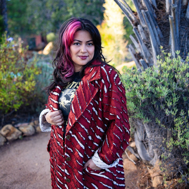 Textured Plaid Lightweight Coat Jacket - Outerwear - Fire Inside Me - 