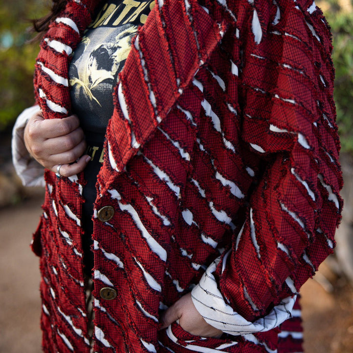 Textured Plaid Lightweight Coat Jacket - Outerwear - Fire Inside Me - 