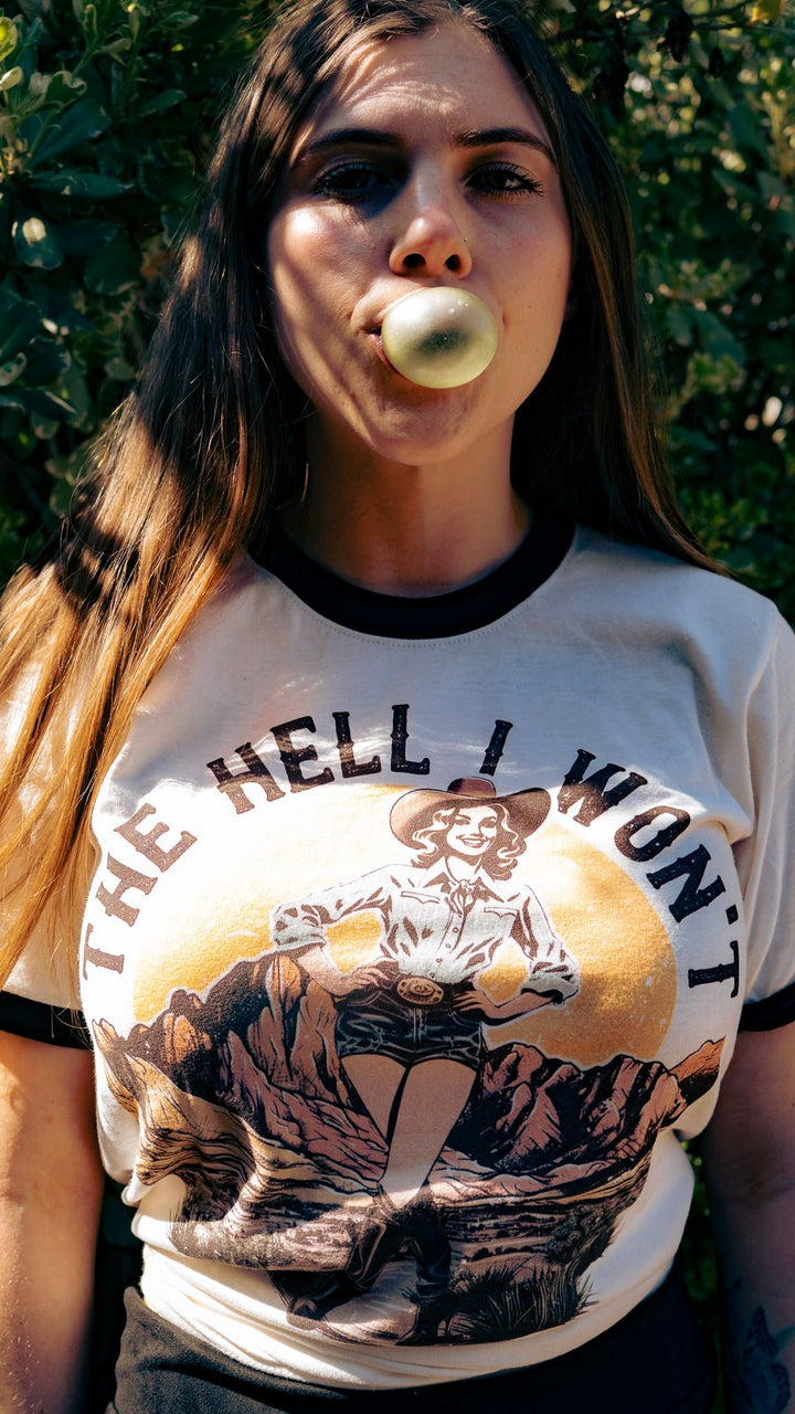 The Hell I Wont Ringer Tee - T-Shirts - Fire Inside Me - 