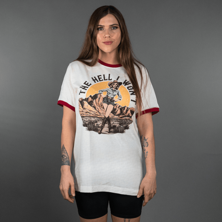 The Hell I Wont Ringer (Unisex) Tee - Red - T-Shirts - Fire Inside Me - 