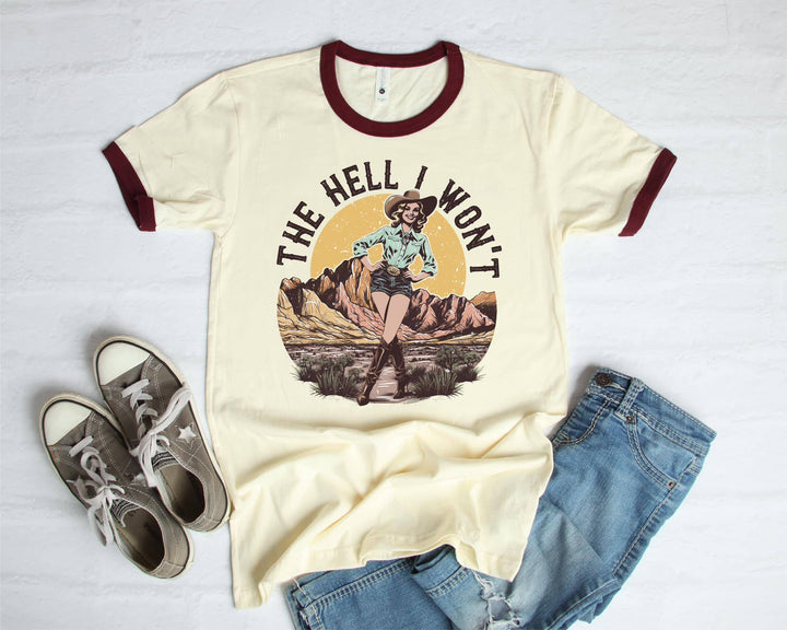The Hell I Wont Ringer (Unisex) Tee - Red - T-Shirts - Fire Inside Me - 