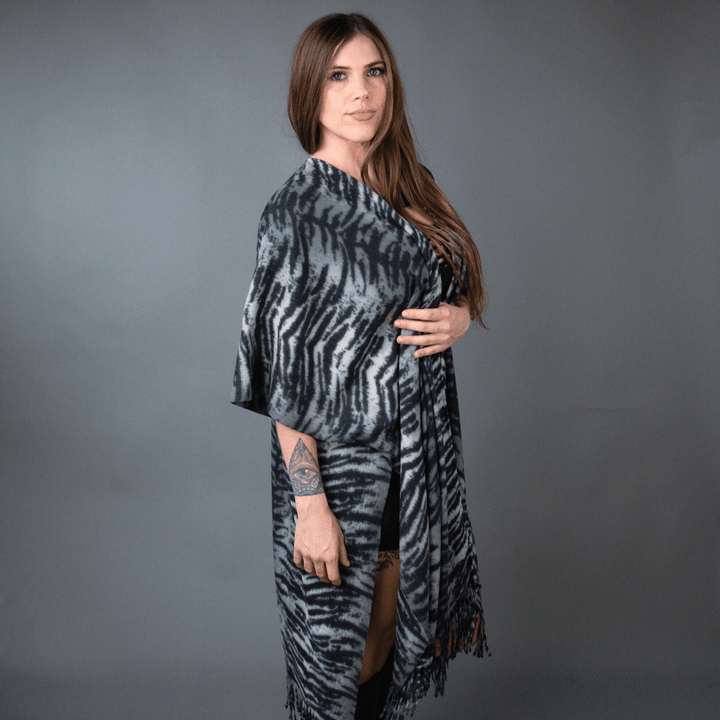 Tiger Print Zebra Kimono Poncho - Outerwear - Fire Inside Me - 
