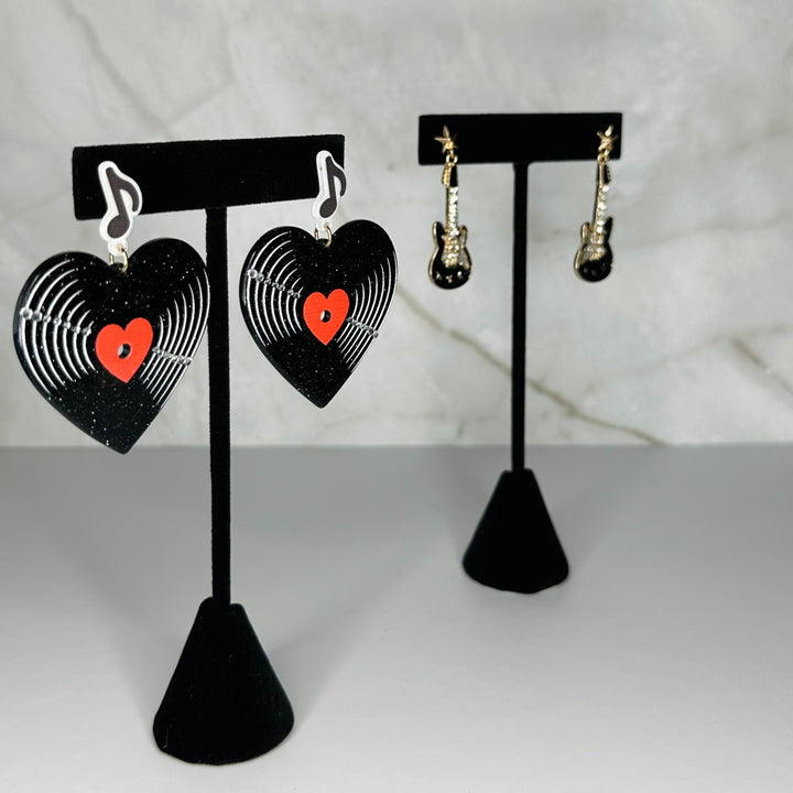 Vinyl Record Music Lover Earrings - Fire Inside Me - 