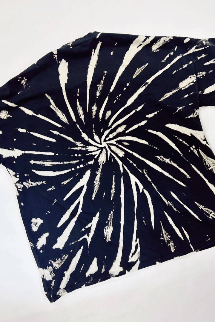 Washed Black & White Oversized Tee - Fire Inside Me - 