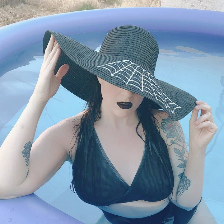 Widow's Web Floppy Sun Hat (PREORDER) - Accessories - Fire Inside Me - 