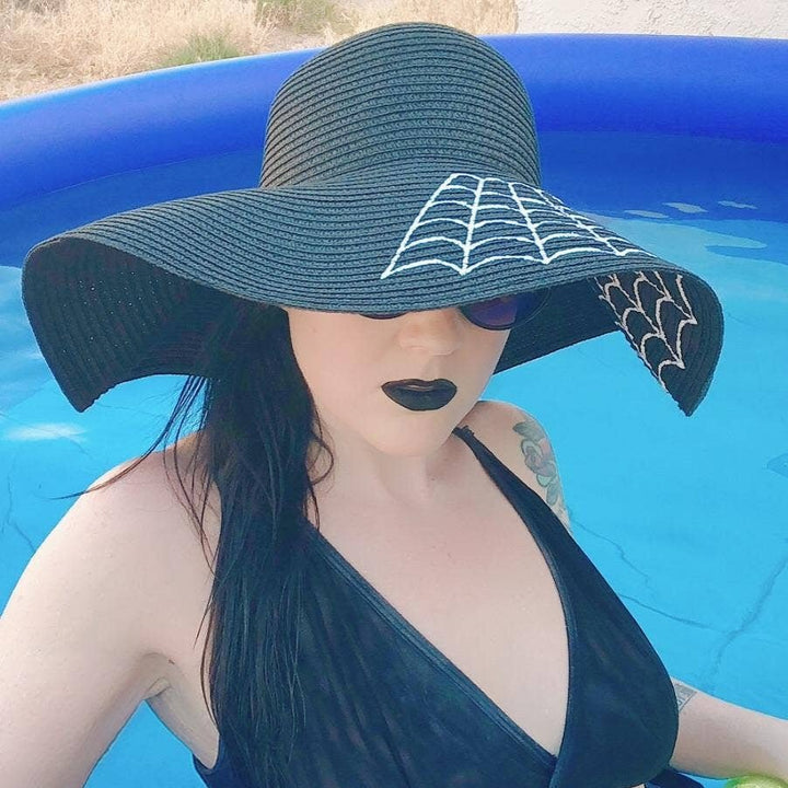 Widow's Web Floppy Sun Hat (PREORDER) - Accessories - Fire Inside Me - 